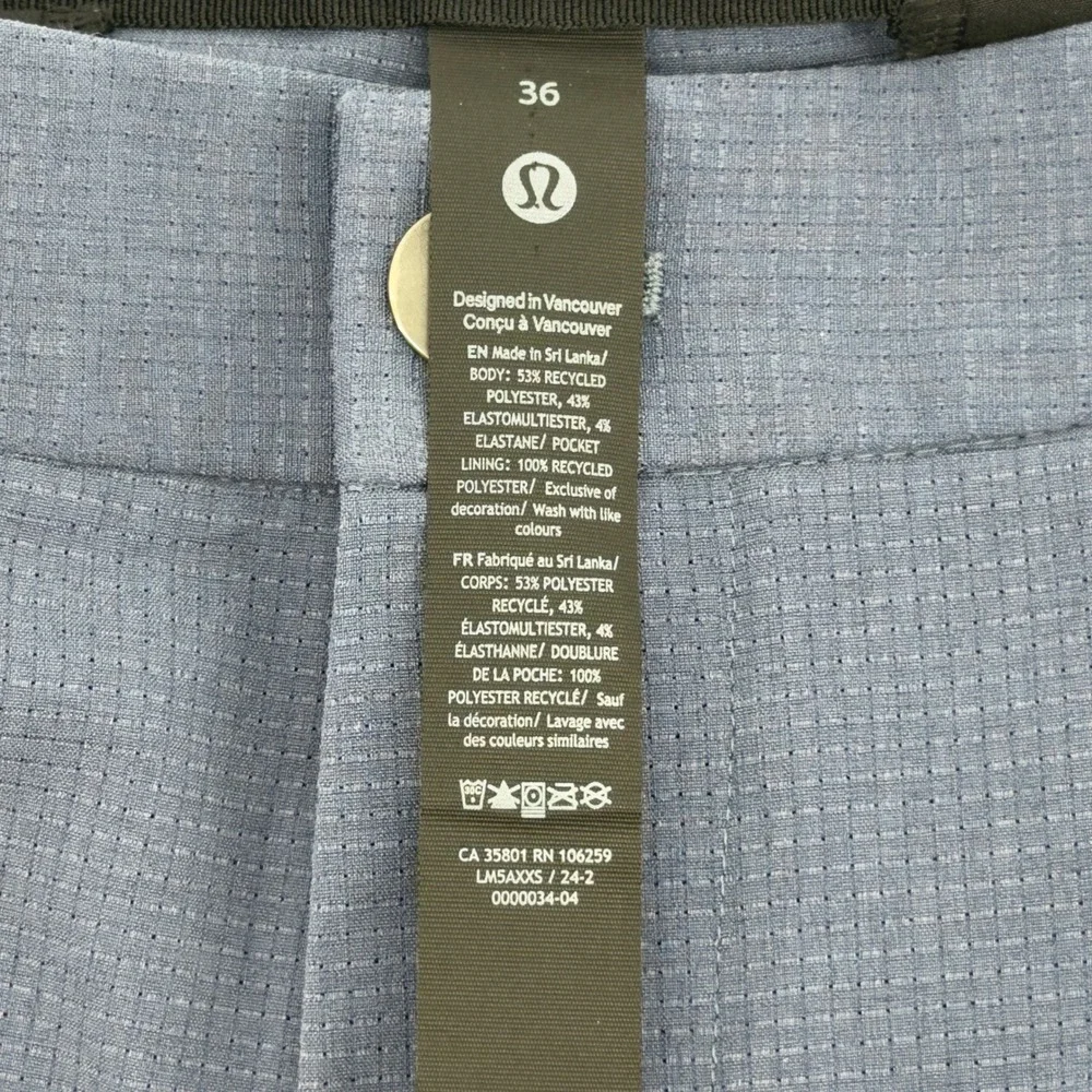 Lululemon‎ Commission Slim-Fit Pant Warpstreme Blue Mens 36